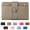 Gray, variant on Women's Premium Leather Bifold Wallet, PU Leather Medium Compact Wallet for Women,Compact Card Holder with Zipper Coin Pocket