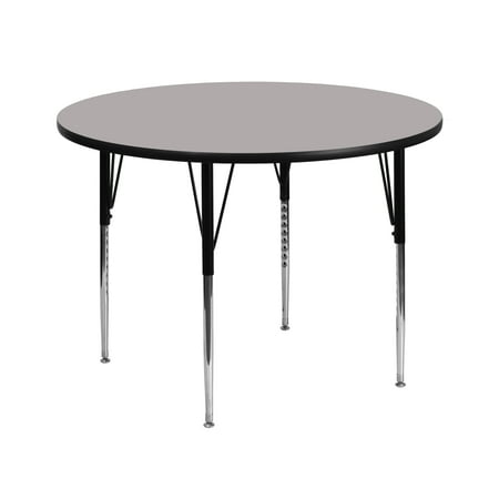 UPC: 0847254025157 | Flash Furniture Wren 42 Round Grey HP Laminate Activity Table – Standard Height Adjustable Legs