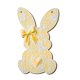 thumbnail image 2 of Conejo de Pascua con cartel de pared de puerta de madera y ventana Decoración colgante en 2D – Madera natural, encaje floral en relieve, corazón y lazo verdes, acento primaveral en la corona de flores, 2 of 4