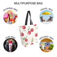 thumbnail image 7 of FORMRS Womens Canvas Tote Bag with Zipper Inner Pocket Shoulder Handbag, Red Cherry, 7 of 7