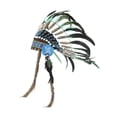 thumbnail image 3 of Diadema con plumas indias, sombrero de jefe para fiesta de Halloween y carnaval, 3 of 8