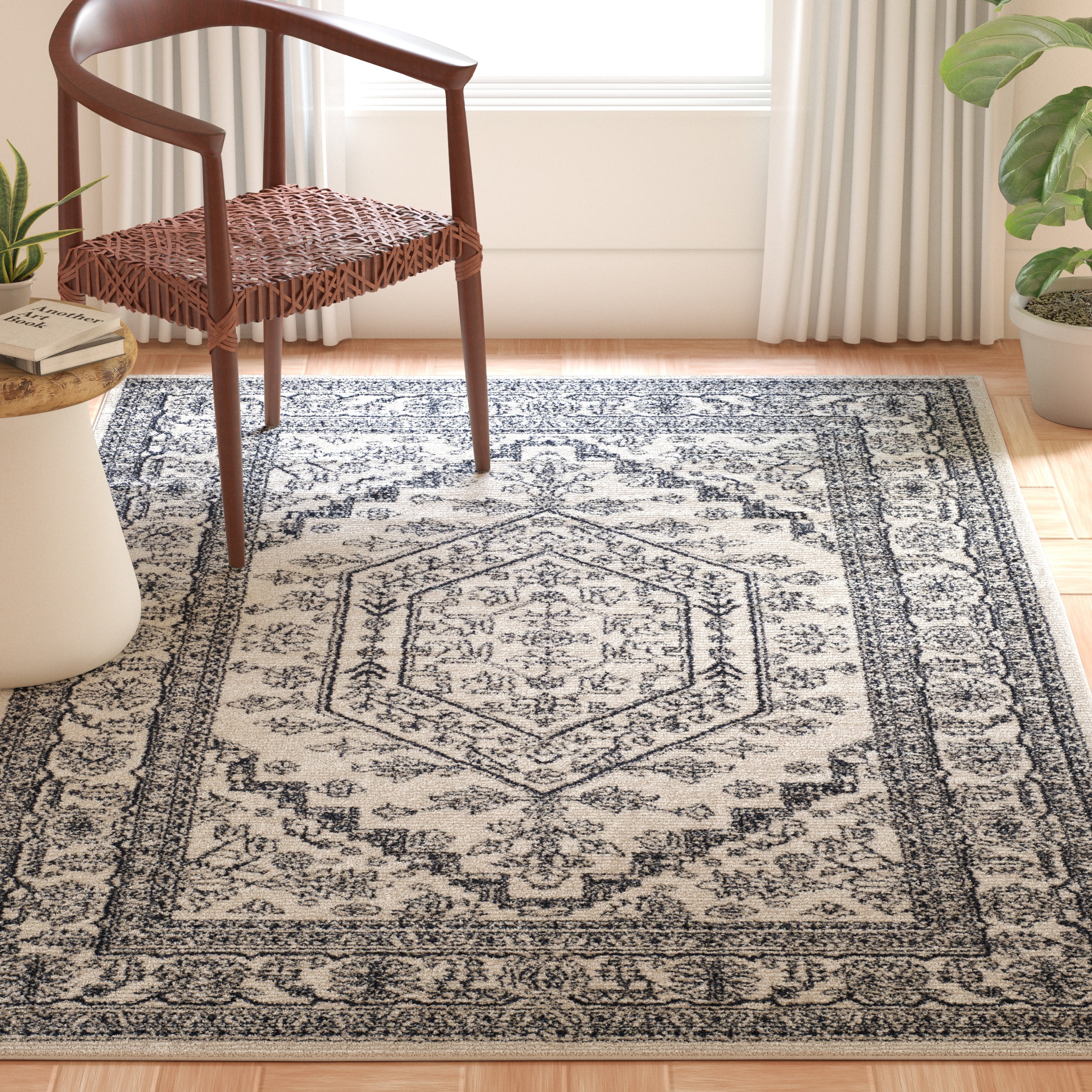 Safavieh Adirondack Xavier Oriental Area Rug, Ivory/Navy, 12' x 12' Square