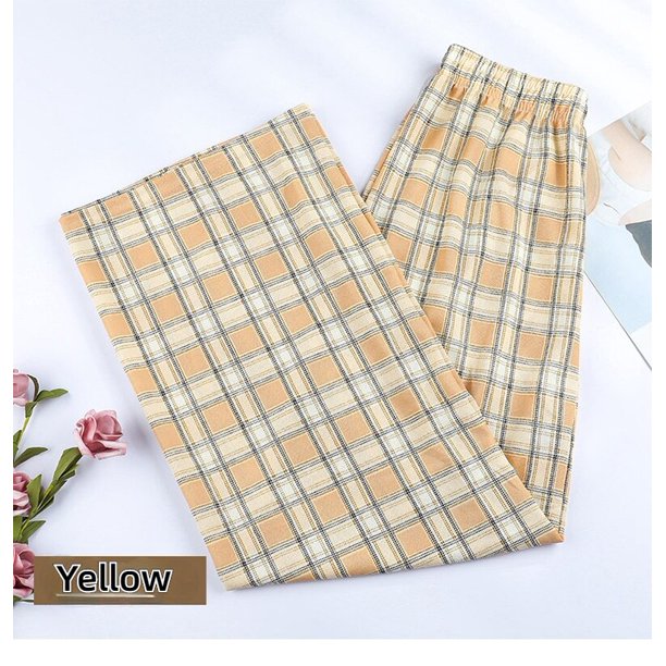 Nuevos pantalones Vintage a cuadros para mujer, pantalones rectos de pierna ancha de cintura alta, pantalones sueltos informales para mujer, pantalones de pierna ancha, ropa de calle de moda Tan Jianjun unisex