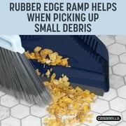 Casabella Power Core Broom 11 Brush Width & Dustpan w/ Integrated Scraper & Rubber Lip 53 Length
