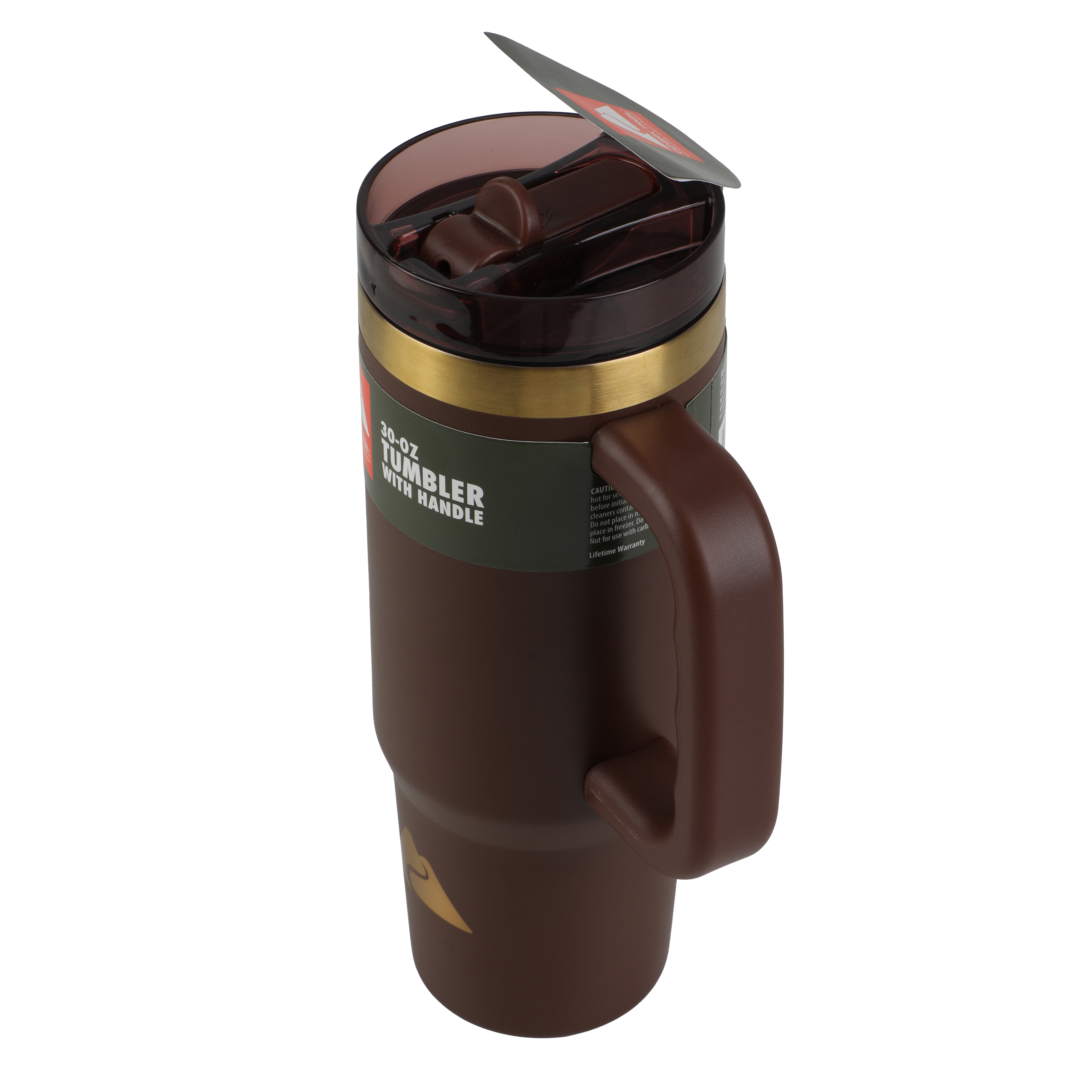 Ozark Trail 30oz Hot Chocolate Stainless Steel Insulated Travel Tumbler with Handle and Flip Straw Lid. Leak Resistant