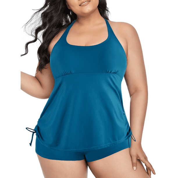 Mycoco Plus Size Tankini Swimsuit Two Piece Bathing Suits for Women