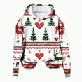thumbnail image 4 of Towmus Women's Graphic Hoodies Oversized Sweatshirts Couple Cute 3D Santa Print Hooded Pullover Tops Cute Fall Clothes, 4 of 4