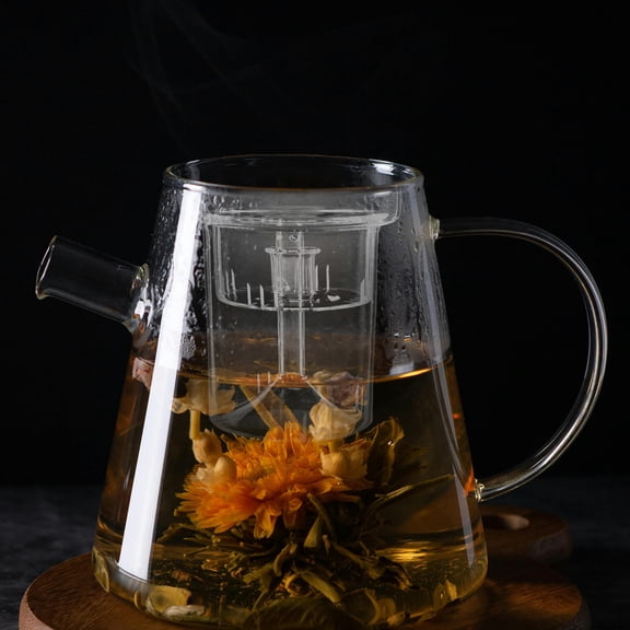 Topbathy Glass Tea Infuser with Dual Chamber Design for Loose Leaf Tea Steeping and Brewing at Home 2pcs