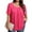Hot Pink, variant on Crunowin Plus Size Tops for Women Summer Short Sleeve Pleated Tops Casual Round Neck Solid Blouse Hot Pink Size XL