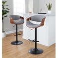 thumbnail image 3 of Curvo Adjustable Bar Stool, Chrome Bar Stools, Bar Chairs, Swivel Bar Stools, Bar Stools Set of 2, Black Bar Stools for Kitchen Counter (Light Grey), 3 of 6