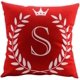 thumbnail image 1 of KAIYANG Funda de almohada decorativa de piel de melocotón con estampado de letras de corona de doble cara de 18 (letra S), 1 of 5