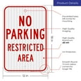 thumbnail image 3 of No Parking Restricted Area Sign, 12x18 Reflective Aluminum EGP, 3 of 8