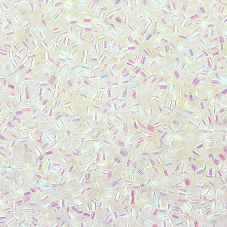 60g White Bingsu Beads 3mm Straw Tube Beads Iridescent Crispy Bingsu Bead Lightweight Glitter Bead Plastic Beaded Assortment for DIY Craft Slime Crunchy Supplies White