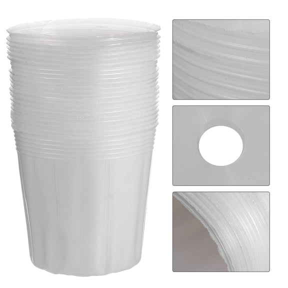 Raindrops Durable 40pcs White Plant Nursery Pots for Succulents and Transplanting with Drainage Holes
