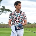 thumbnail image 5 of Balery Heart Panda Printed Men’s Short Sleeve Polo Shirt, Midweight Men's Shirt,Golf Polo shirts -XX-Large, 5 of 8