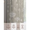thumbnail image 6 of Beige Butterfly Botanical Semi Sheer Curtains 54 Inch Length 2 Panels Set, Summer Plants Line Art Sheer Kitchen Curtain Privacy Voile Window Curtain for Living Room Bedroom Rod Pocket Drapes, 6 of 8