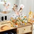 thumbnail image 3 of Yayeee 4 Pack Qtip Holder Bathroom Cotton Swab Canister with Lid Clear Dispenser Set, Floral Watercolor Oranges, 3 of 6