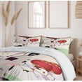 thumbnail image 6 of Ambesonne Umbrella Girl Duvet Cover Sets, Orient Garden, 2-Queen, Pale Green Multicolor, 6 of 7