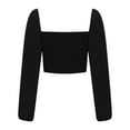 thumbnail image 5 of hotojiny Womens Going Out Tops Trendy Puff Long Sleeve Cropped Shirts Summer Spring Fashion Clothes Casual Square Neck Slim Tops, 5 of 7