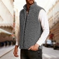 thumbnail image 6 of Jinhomg Men Sherpa Fleece Vest Lightweight Turtleneck Zipper Gilet Coat Sleeveless Stand-Up Collar Cardigan Trendy Winter Warm Jackets, 6 of 7