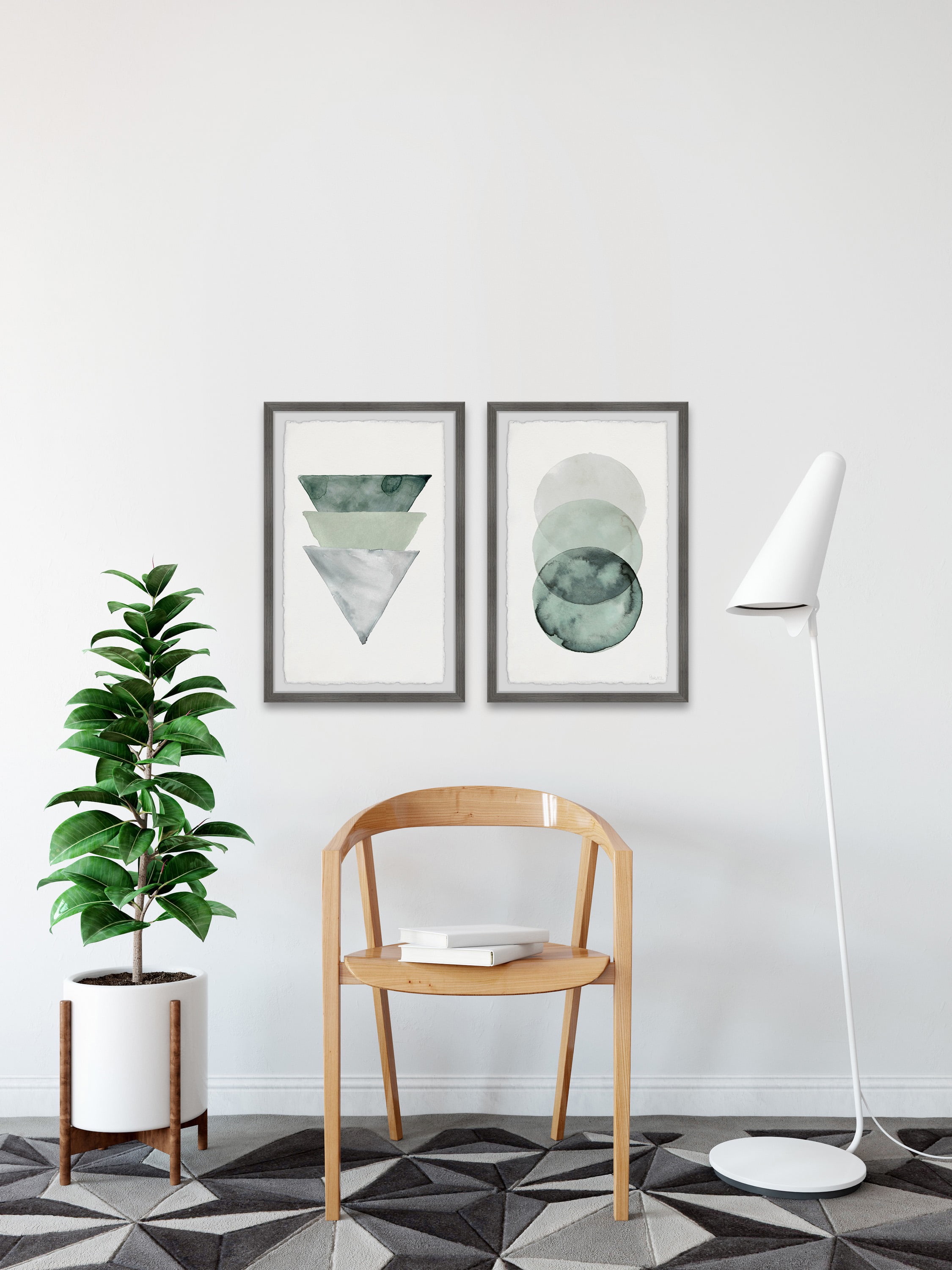 Parvez Taj Midnight Forest Shapes Diptych