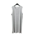 thumbnail image 4 of uublik Men's Nightshirt Nightwear Comfy Sleeveless Long Sleep Shirt, Gray, 4 of 5
