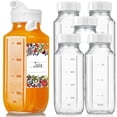 thumbnail image 1 of Botellas de vidrio para jugo Syntic de 16 onzas con boquilla para verter, paquete de 6, 2 tapas, 1 of 7