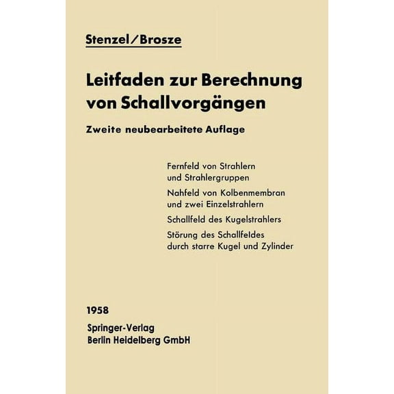 Leitfaden Zur Berechnung Von SchallvorgÃ¤ngen, (Paperback)