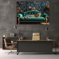thumbnail image 6 of Mudket Framed Leopard on Green Velvet Sofa Canvas Wall Art, Luxury Leopard Print Room Decor for Living Room, Vintage Animal Wall Art, Ready to Hang - 12"L x 8"W, 6 of 10