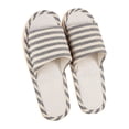 thumbnail image 2 of Fankiway Mode Couple Décontracté Lin Tête Ronde Rayée Tongs Confortables Chaussures de Maison Chaussons pour Femmes Liquidation Sandales d'Été pour Femmes, 2 of 4