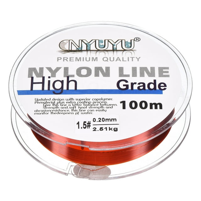 Uxcell Ligne de Pêche en Nylon Monofilament Enduit de Fluorocarbone 109Yard 6Lb Rouge Vin