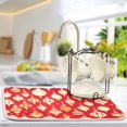 thumbnail image 5 of Yayeee Dish Drying Mat for Kitchen Counter 16"x18" Microfiber Absorbent Pad, Orange Christmas Ornaments Pattern, 5 of 7