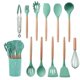 thumbnail image 1 of 12 Pcs Mori Green Kitchen Utensil Set Cooking Silicone Utensil Set with Holder Heat Resistant Cooking Tools Turner for Baking Non-Scratch Non-stick BP, 1 of 5