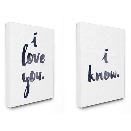 Decor Piece - The Stupell Home Decor Collection 2 Piece I Love You I Know Glam Stretched Canvas Wall Art