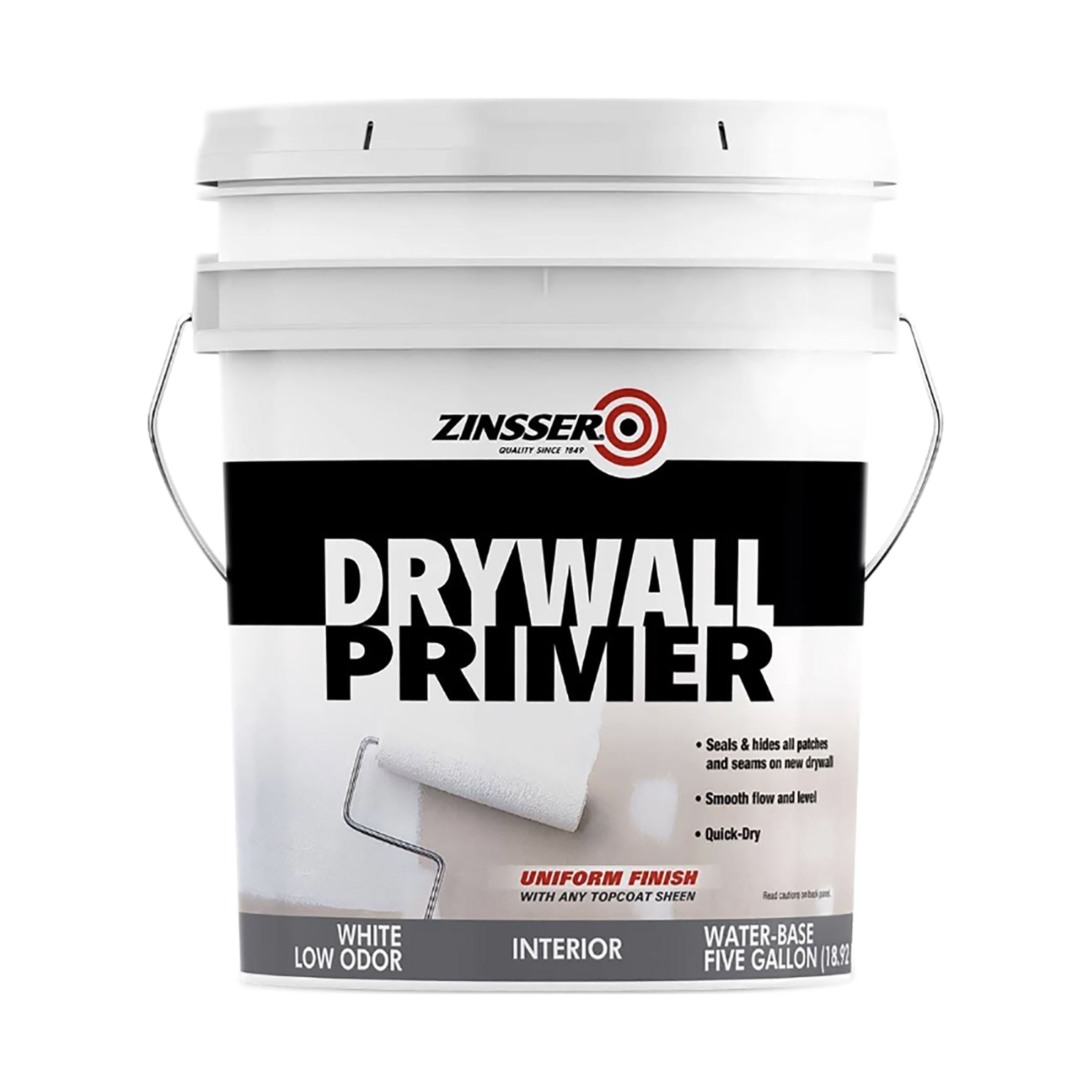 White, Zinsser Flat White Drywall Primer- 5 Gallon, 1 Pack