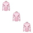 thumbnail image 2 of Sonducket Camisa transpirable para hombre Satén con mangas largas - Trabajo Boda o hogar Camisa para hombre Manga larga formal Rosa grande S Type1 NO1, 2 of 6