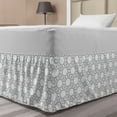 thumbnail image 1 of Abstract Bed Skirt, Demonstration of Outline Drawings of Flower Like Petals and Lines Hand Drawn, Elastic Bedskirt Dust Ruffle Wrap Around for Bedding Decor, 4 Sizes, Dimgray White, by Ambesonne, 1 of 2