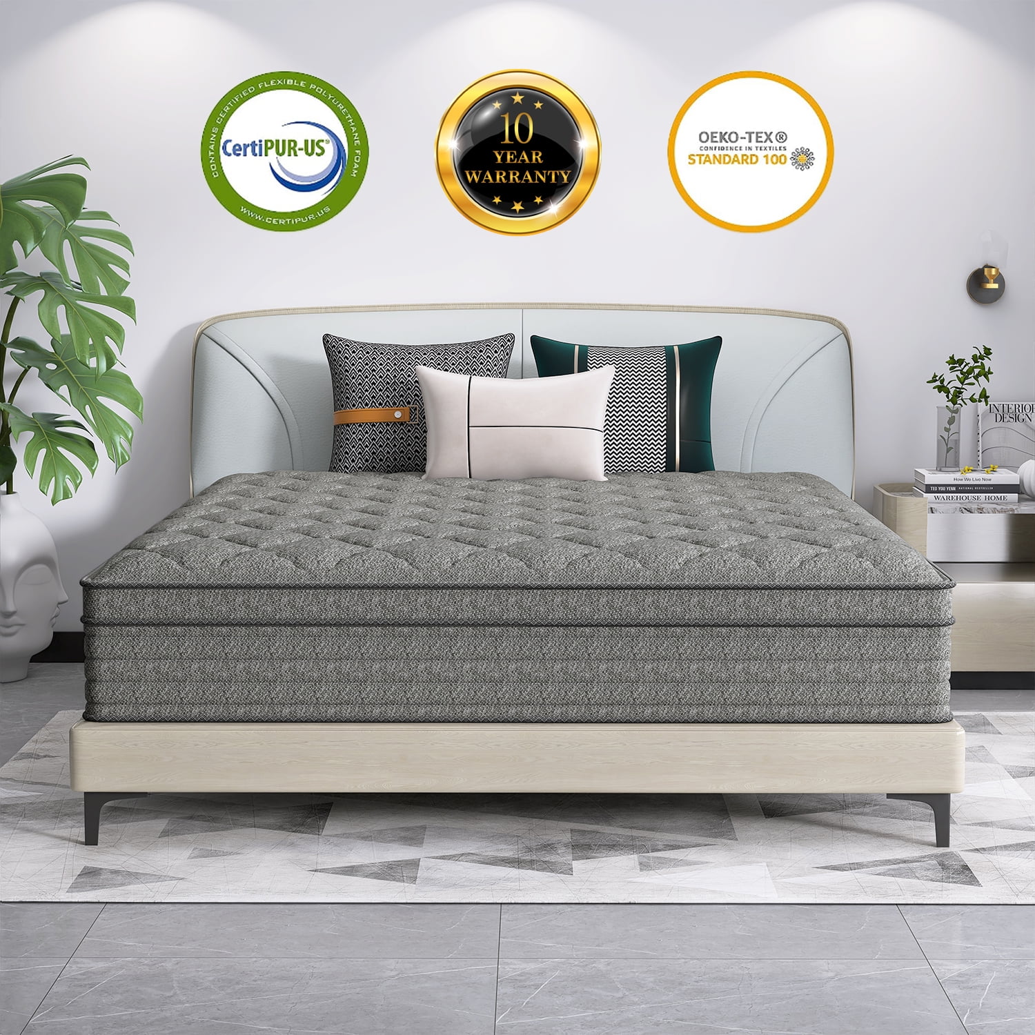 lemontalking 14 inch Full Mattress,Hybrid Mattresses Medium Firm in a Box