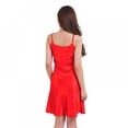 thumbnail image 3 of ColorProfitKids Women's Satin Nightgown Sexy Spaghetti Strap Lingerie Chemises Mini Slip Short Nightwear, 3 of 8