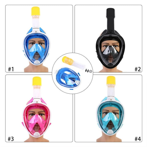 Masque intégral de plongée sous-marine pour enfant et adulte, accessoire de  natation, anti-buée, ories sûre