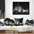 thumbnail image 4 of Designart Seattle Dark Silhouette - Cityscape Painting Throw Pillow - 16x16, 4 of 5