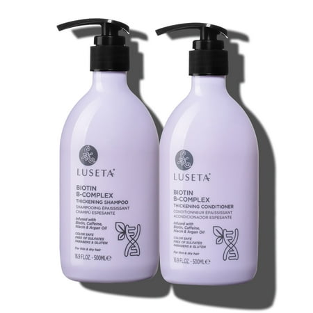 Luseta Biotin B-Complex Thickening Hair Loss Shampoo & Conditioner Set for Thin & Dry Hair - Sulfate Free Paraben Free Color Safe