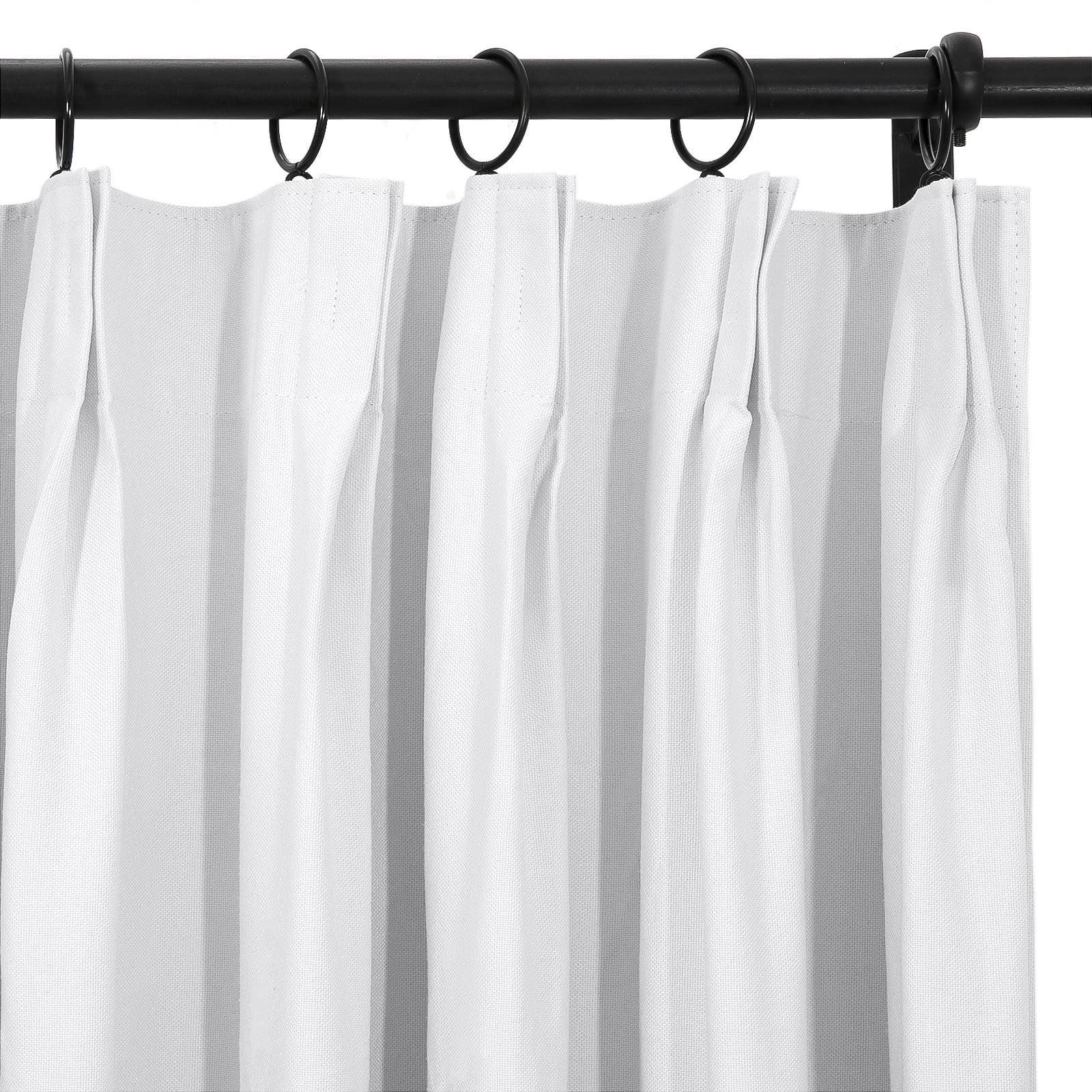 TWOPAGES Blackout Curtain 84 W X 108 L Inch Pinch Pleat Light Blocking Privacy Curtain for Bedroom, 1 Panel, White