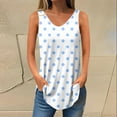 thumbnail image 3 of Scyoekwg Summer Tank Tops for Women V-Neck Tunic Tank Tops Sleeveless T Shirts Loose Shirts Trendy Polka Dots Print Comfy Casual Tshirt Blouses (Light Blue,L), 3 of 5