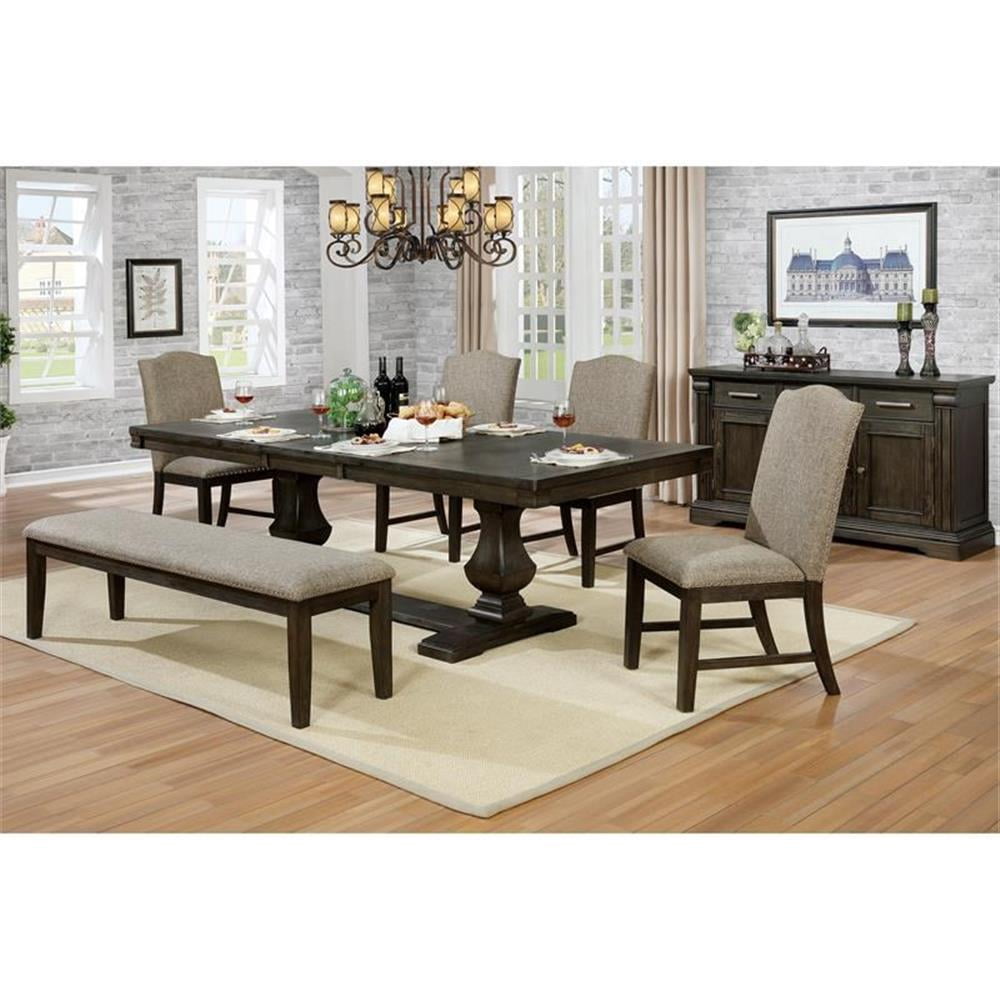 Bowery Hill Solid Wood Expandable Dining Table in Espresso Finish