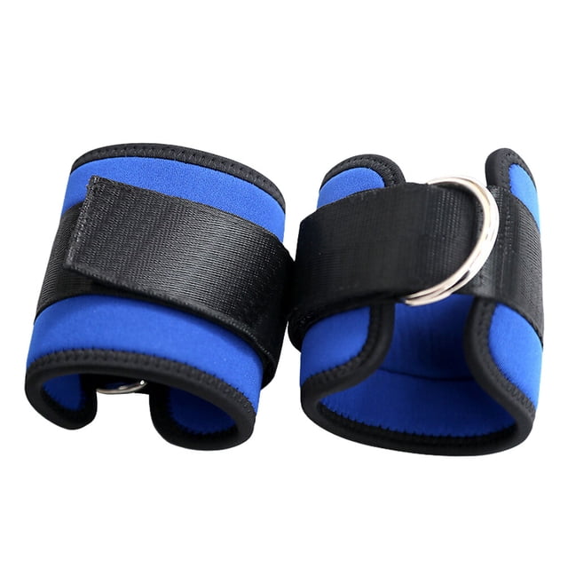EeaseCA 2pcs Ankle Straps D-ring Ankle Calfs Band for Gym Workouts Machines Leg Exercises (Blue)