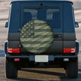 thumbnail image 3 of Kdxio Jungle Green Camo USA Flag for Tire Cover Wheel Protectors Tyre Covers Weatherproof Wheel Covers Universal Fit for Trailer Rv SUV Truck Camper Travel Trailers 14 inch, 3 of 8