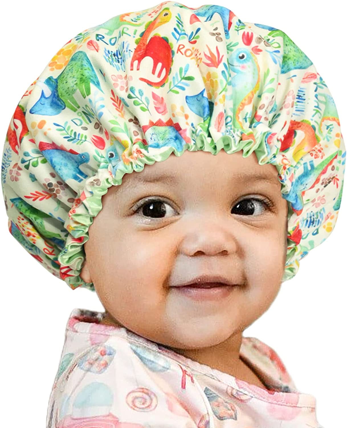 Baby Satin Kids Unicorn Sleep Cap Adjustable Silk Pink