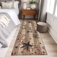 thumbnail image 5 of Retro Country Stars Washable Area Rug 2 x 6 ft Faith Love Home Berries Farmhouse Brown Striped, Soft Non Slip Rugs Stain Repellent Indoor Felt Carpet for Living Dining Room Bedroom Home Office, 5 of 9