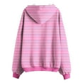 thumbnail image 3 of Women's Casual Fashion Style Autumn/Winter Striped Print Zipper Pocket Top Hoodie Long Loose Sweatshirts Women Woman's Zip Hoodie Zip up Womens Sweatshirt Womens Hooded Sweatshirts Pullover Small, 3 of 4